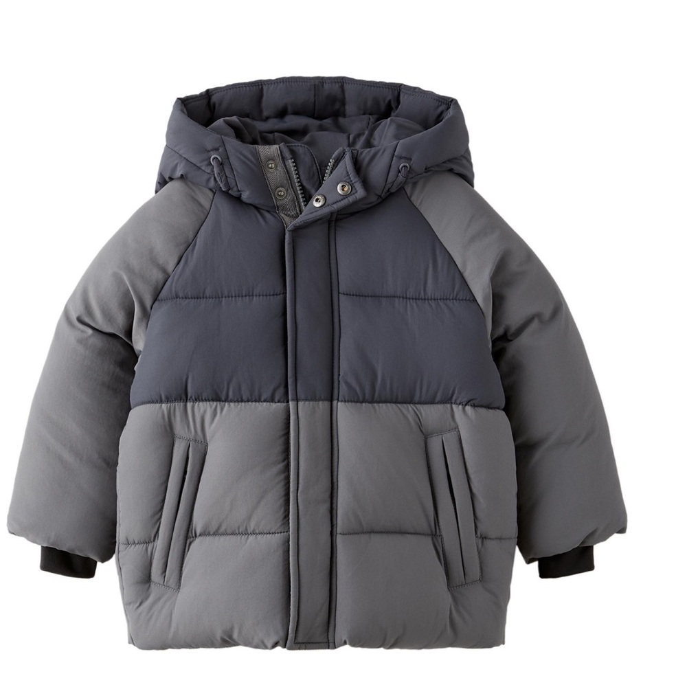 Zara Kids Colorblock Water Repellant Puffer Coat